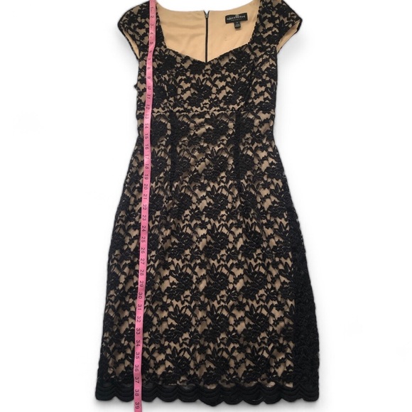 ✨Connected Apparel Black/Tan Lace Dress - Picture 3 of 5